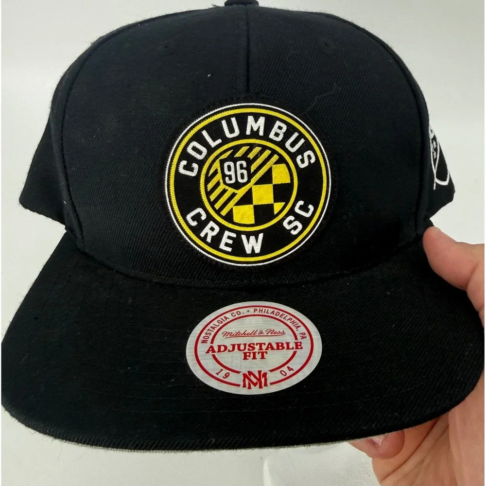 Mitchell & Ness Columbus Crew SC Snapback Hat Black MLS Soccer Adjustable Cap